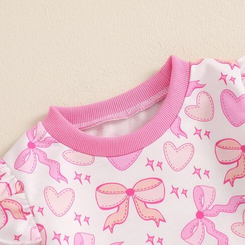 DuAnyozu Baby Girl Valentines Day Outfit Winter Clothes Heart Print Long Sleeve Sweatshirts Pants Toddler Infant Clothing in Saudi Arabia