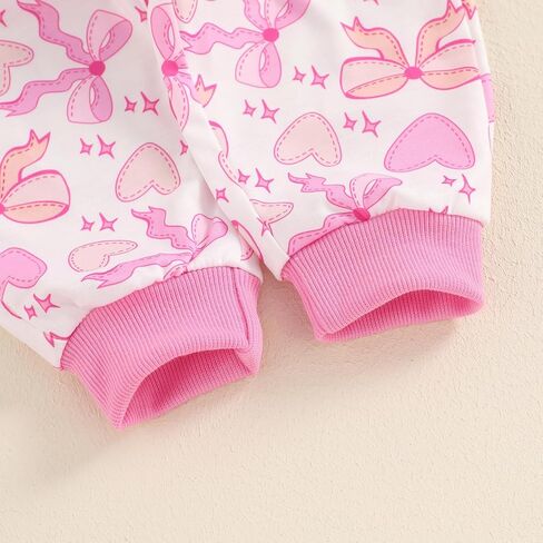 DuAnyozu Baby Girl Valentines Day Outfit Winter Clothes Heart Print Long Sleeve Sweatshirts Pants Toddler Infant Clothing in Saudi Arabia