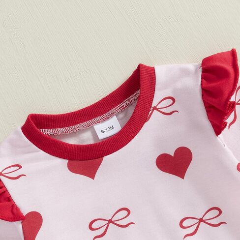 Baby Girl Valentines Outfit Heart Print Long Sleeve Sweatshirts Pants Toddler Clothing Infant Spring Clothes Set in Saudi Arabia