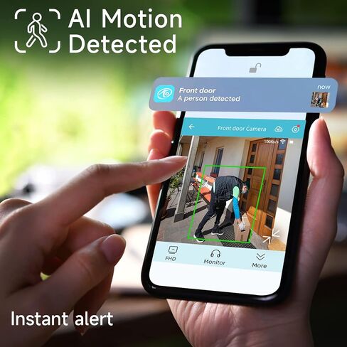 كاميرات مراقبة 2K لاسلكية في الهواء الطلق، قطعتان من كاميرات WiFi الأمنية الداخلية لأمن المنزل مع أضواء كاشفة وإنذار صفارات الإنذار، صوت ثنائي الاتجاه، رؤية ليلية ملونة، اكتشاف الذكاء الاصطناعي لأمن المنزل، العمل/أليكسا in Kuwait