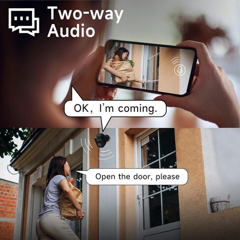 كاميرات مراقبة 2K لاسلكية في الهواء الطلق، قطعتان من كاميرات WiFi الأمنية الداخلية لأمن المنزل مع أضواء كاشفة وإنذار صفارات الإنذار، صوت ثنائي الاتجاه، رؤية ليلية ملونة، اكتشاف الذكاء الاصطناعي لأمن المنزل، العمل/أليكسا in Kuwait