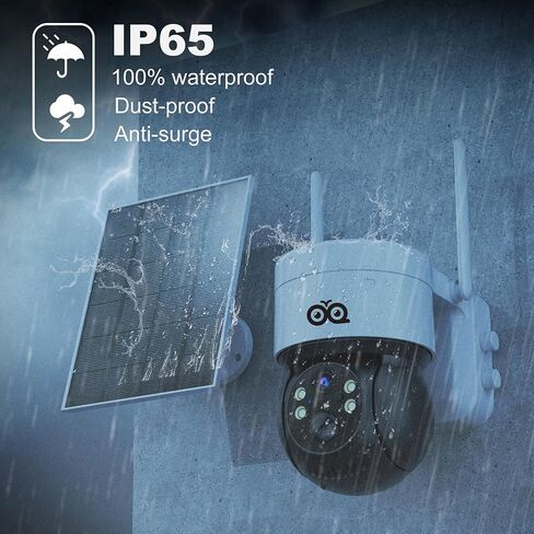 Solar Security Camera Wireless Outdoor, 4MP Solar/Battery Powered Camera for Home Security, Pan/Tilt 2.4GHz WiFi Camera with PIR, 2-Way Audio, Color Night Vision, Cloud/SD in Saudi Arabia