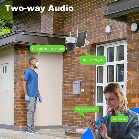 Solar Security Camera Wireless Outdoor, 4MP Solar/Battery Powered Camera for Home Security, Pan/Tilt 2.4GHz WiFi Camera with PIR, 2-Way Audio, Color Night Vision, Cloud/SD in Saudi Arabia