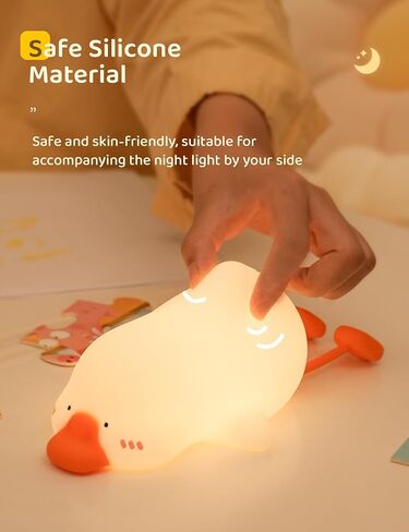 Cute Duck Night Light, 3 Modes Rechargeable Night Light, 7 Dimmable Colors, Night Lights for Camping, Decoration,Curing in Saudi Arabia