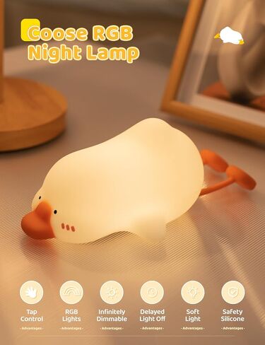 Cute Duck Night Light, 3 Modes Rechargeable Night Light, 7 Dimmable Colors, Night Lights for Camping, Decoration,Curing in Saudi Arabia