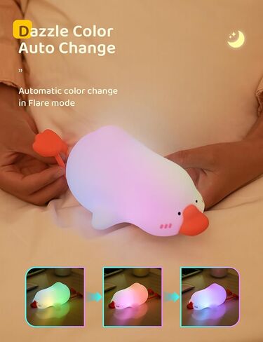 Cute Duck Night Light, 3 Modes Rechargeable Night Light, 7 Dimmable Colors, Night Lights for Camping, Decoration,Curing in Saudi Arabia