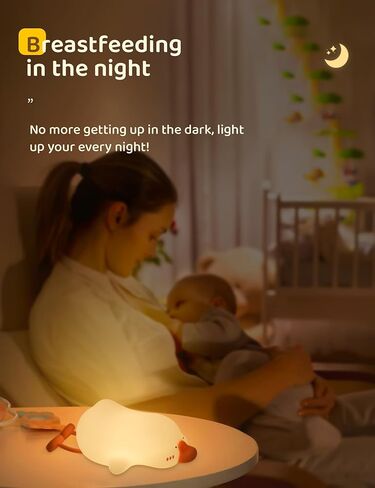 Cute Duck Night Light, 3 Modes Rechargeable Night Light, 7 Dimmable Colors, Night Lights for Camping, Decoration,Curing in Saudi Arabia