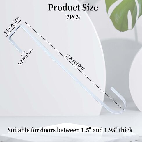 Molain 2 Pack Wreath Hanger Hooks, 12 Inch Over Door Hanger for Front Door Metal Wreath Holder, Wreath Door Hanger Clothes Towel Hanger Hooks Halloween Christmas Easter Wreath Hanger(Black) in Saudi Arabia