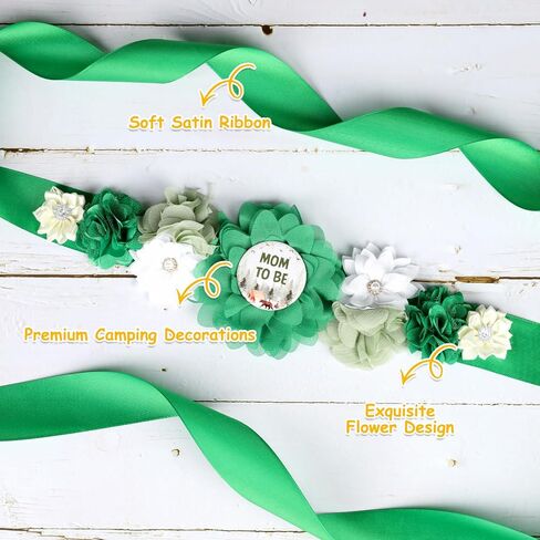 مجموعة وشاح الأمومة من بيبي إن بلوم - حزام بطن استحمام الطفل الأزرق ودبابيس للأم لتكون وأب ليكونا دبابيس للصدر، لوازم حفلات صور الحمل للآباء الجدد in Kuwait