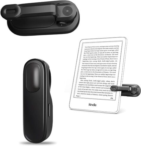 Page Turner for Kindle,Remote Control Page Turner for Kindle Paperwhite,for iPhone,iPad,Android Ebook Reading,Camera Video Record&Shutter Selfie with Storage Bag Charcoal Gray in Saudi Arabia