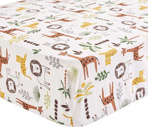 Levtex Baby - طقم سرير أطفال زوما - مجموعة حضانة الأطفال - الغابة - رمادي داكن، أخضر، بني، كريمي - حيوانات الغابة - مجموعة مكونة من 4 قطع تتضمن لحافًا وملاءة جاهزة وملصقًا جداريًا وتنورة سرير/كشكشة غبار in Kuwait