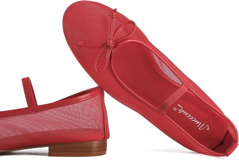 MUCCCUTE Women's Mesh Ballet Flats, Round Toe Ballerina Flats Shoes Casual Dress Mary Jane Flats in Saudi Arabia