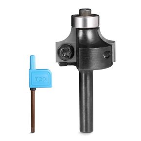 Genmitsu CNC Round Over Router Bit, 1/4" Shank 1/4" Radius CNC Milling Machine Roundover Router Bit, Carbide Insert Edge-Forming Bit for Table Cabinet Door Woodworking Corner Rounding, 2RRBC01A