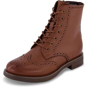 CUSHIONAIRE Women's Boyfriend wing tip boot +Memory Foam, Wide Widths Available