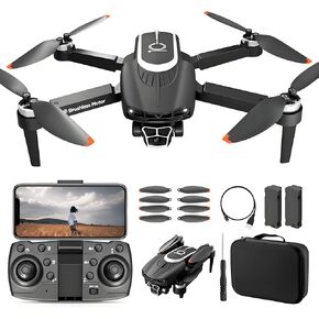 Drone with Camera - Foldable Drone for Kids Adults with 1080P FPV Camera, Upgrade Altitude Hold, Gestures Selfie, Waypoint Fly, Headless Mode, Speed Adjustment，3D Flip, One Key Start, 360° Obstacle Avoidance, Circle Fly, 2 Batteries
