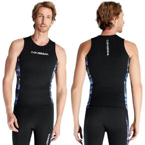 Wetsuit Top Jacket Women Men 3MM Neoprene Long Sleeve Dive Scuba Wet Suit Shirt, 2MM 1.5MM Warm Front Zipper Wetsuits Shirts Vest Surfing Swimming Snorkeling Kayaking Suit in Cold Water Sports