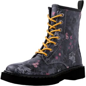 GLOBALWIN Women's Combat Boots Lace Up Ankle Booties For Women Low Heel