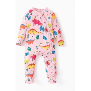 Baby Unisex Soft Bamboo Rompers Long Sleeve Ruffle Button Clothes Newborn Boys Girls Footie Outfit