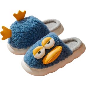 Cute Duck Furry Animal Slippers for Women Men Warm Fluffy Soft House Slippers Indoor Outdoor