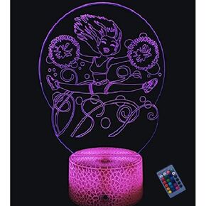Optical Illusion 3D Cheerleader Night Light 16 Colors Changing USB Power Remote Control Touch Switch Decor Lamp LED Table Desk Lamp