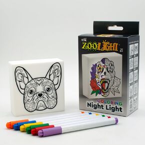 IQ Zoolight DIY Create Your Own Coloring Night Light Craft Kit - Bulldog (ZNBD)