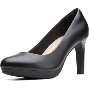 Clarks womens Ambyr Joy Pump, Black Leather, 5 US