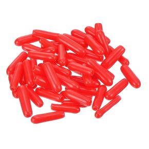 uxcell Rubber End Caps, 60Pcs Round Screw Thread Protector 1.3mm Dia Bolt Cap Covers Hole Plugs for Tubing Pipe Rod Nut Furniture, Red