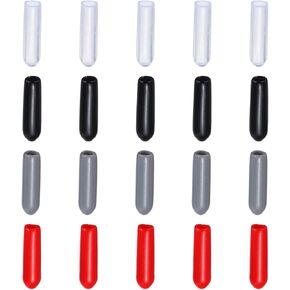 Screw Thread Protector Cover Rubber End Caps, [for Screw, Bolt] - 1/8"(3mm) ID/Black, Red, Grey, Clear/100pcs