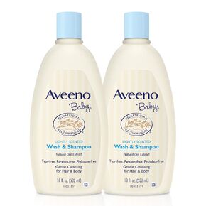 Aveeno Baby Gentle Wash & Shampoo with Natural Oat Extract, Tear-Free, 18 Fl Oz, Pack of 4