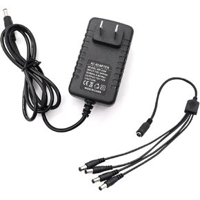 12V 2A 100V-240V AC إلى DC محول الطاقة 5.1x2.1mm 4-Way Power Splitter Cable for CCTV / Camer / DVR H-M-026