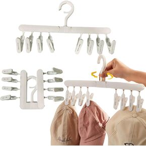 Foldable Clothes Hanger with 24 Clips 3 Pack Clothes Drying Racks Windproof Collapsible Drying Racks for Laundry for Drying Socks Bras Underwears Hats Scarfs Towels and Diaper White