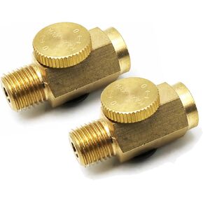 2pcs Brass In-Line Air Flow Regulator Adjustable 1/4" NPT Male & Female Air Inlet Volume Control Tool Valve