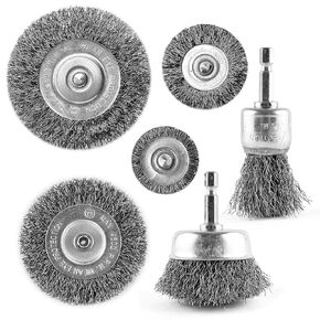 EHOMEA2Z Wire Wheel Steel Brush Cup for Drill 1/4 Hex Shank for Cleaning Stripping Rotary Metal Power Drill Paint Rust Removal, for Power Drill Attachment (6)