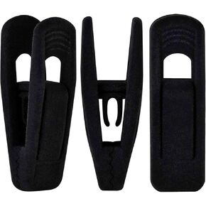 Black Velvet Hangers Clips 20 Pack, Non-Slip Velvet Clips for Suit Velvet Hanger Pants Hangers Skirt Hanger, Strong Finger Perfect for Thin Velvet Hangers