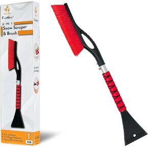 EcoNour 43" Ice Scrapers for Car Windshield Extendable | 3 Parts Detachable Telescopic Snow Brush for Car, Trucks, SUV | Long Snow Scraper with Brush | Car Winter Accessories (2 Pack)
