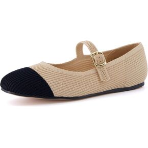 CUSHIONAIRE Women's Petal Mary Jane Knit Flat with +Memory Foam and Wide Widths Available