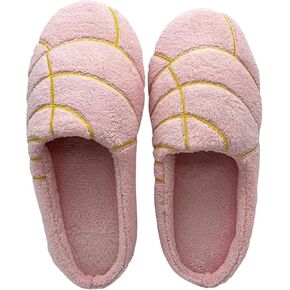 Mexican Concha Slippers for Women Men Concha Pantuflas Warm Soft Plush House Slippers for Indoor Use