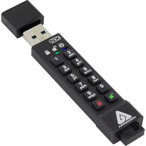 Apricorn 256GB Aegis Secure Key 3 NX 256-Bit Encrypted FIPS 140-2 Level 3 Validated Secure USB 3.0 Flash Drive (ASK3-NX-256GB),Black