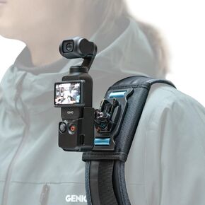 Pocket 3 Backpack Strap Knapsack Shoulder Mount with Extended Border Compatible with DJI Osmo Pocket 3, GoPro Hero 13/12/11/10 and Most Action Cameras