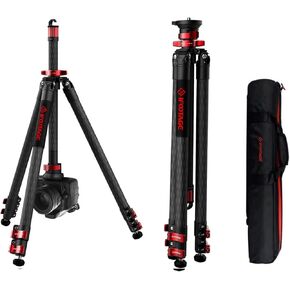 IFOOTAGE Tripod TC6S 65" Carbon Fiber Video Tripod, Professional Camera Tripods 3 Sections with Centre Pole, Payload 17.6 lbs