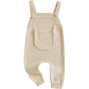Infant Baby Girl Boy Fall Winter Sweater Romper Pants Solid Knit Jumpsuit Overall One Piece Outfit Clothes