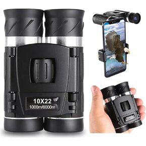 10x22High Powered Waterproof Mini Binoculars for Adults Kids with Phone Adapter Compact, Pocket Binoculars for Bird Watching, Hunting, Concerts, Opera,Theater, Travel, Sightseeing,Outdoor Adventures