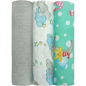 DREAMS & DIMPLES Muslin Swaddle Blankets 4 Pack Premium 100% Cotton Baby Swaddle Blanket Soft & Breathable 47" X 47" Baby Receiving Blankets for Boys and Girls (Into The Jungle)