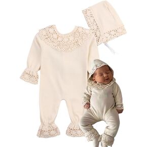 Newborn Baby Girl Rompers, Photography Outfit, Baby Girl Lace Rompers Set, Newborn Girl Gift Set, Coming Home, Baptism