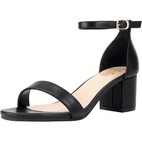 ZriEy Chunky Heels for Women Strappy Platform Sandals Open Toe Heeled Sandals Ankle Strap Adjustable Buckle Lucite Chunky High Heel Shoes