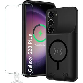 SNRONEW Battery Case for Galaxy S24,[10000mAh] Large Capacity Slim Portable Protective Fast Charging Case Battery Case Compatible with Galaxy S24(6.2inch) Wireless Charging Case with Carplay-Black