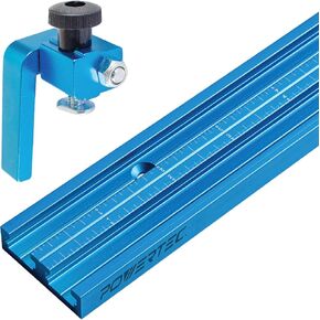 POWERTEC 71947 36" Double-Cut Profile Universal T-track with Dual Laser Engraved Scale and 3" Fence Flip Stop