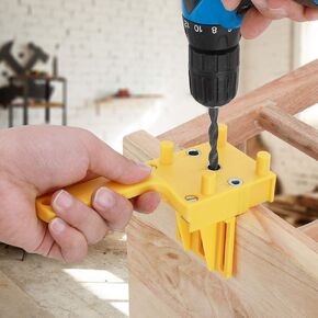 Handheld Woodworking Dowel Jig, Wood Dowel Drilling with 3 Drill Bits 6mm 8mm 10mm Drilling Tools