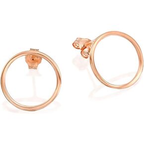 Sterling Silver Open Circle Earrings - Small Dainty Hoop Stud Earrings - Designer Handmade