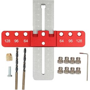 Cabinet Hardware Jig Tool,Aluminium Alloy Cabinet Handle Install Template Tool，Cabinet Punch Locator Drill Guide for Installation of Door Drawer Handle and Pulls